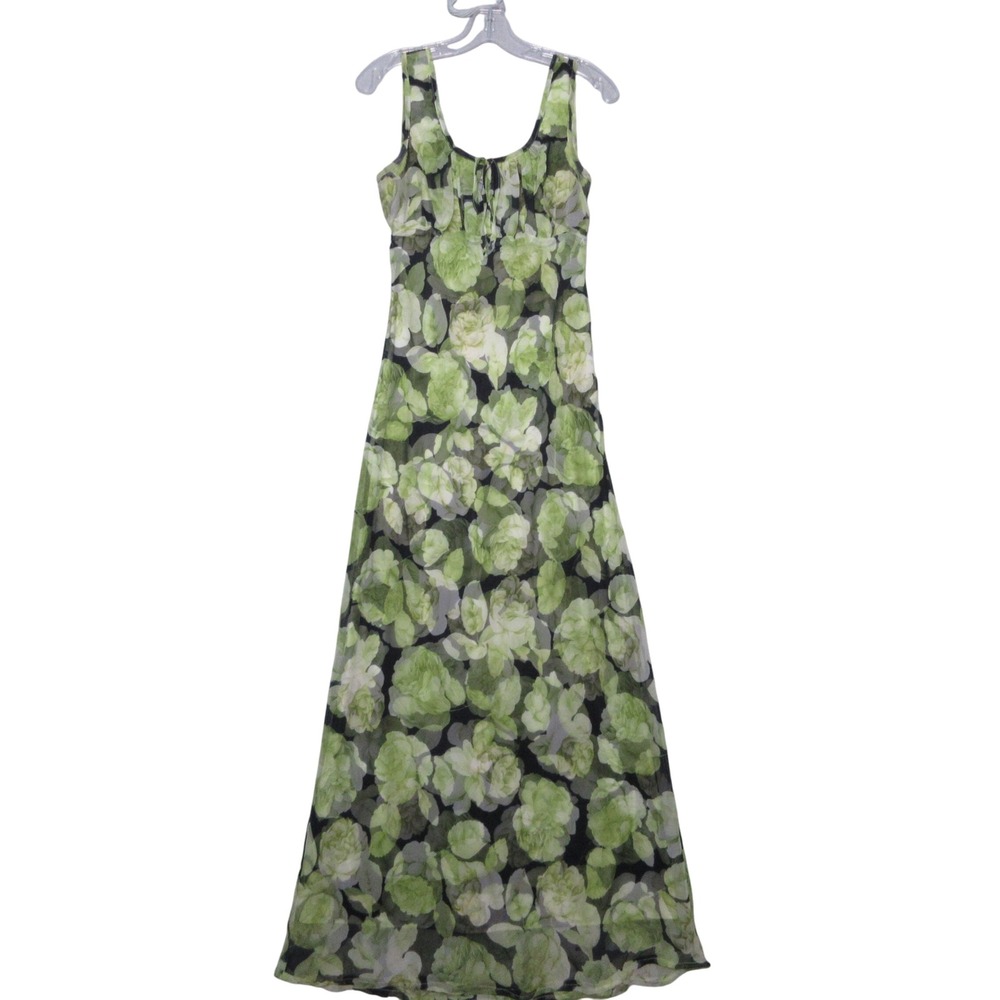 Vintage Rampage Dress Small Green‎ Floral Y2K Fairy Maxi Coquette Whimsical